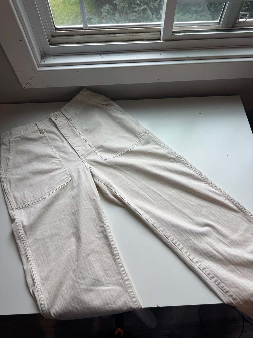 Madewell Utility Pants Size 31 White Wide Leg